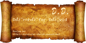 Dörnhöfer Dávid névjegykártya